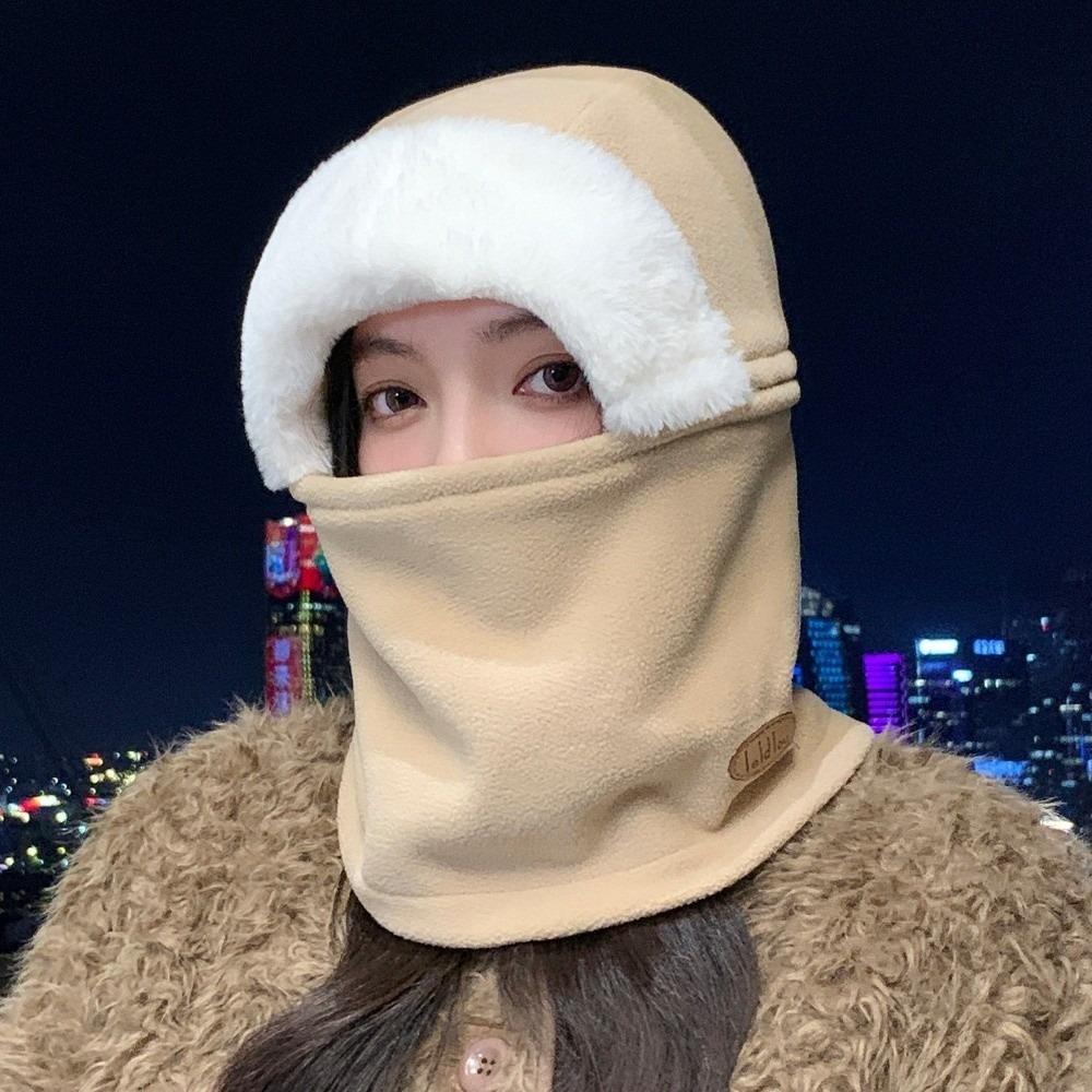 Zipper Detachable Scarf Mask Integrated Hat Warm Helmet Cap  for Outdoor Cycling Skiing