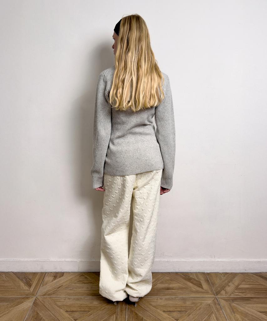 Daiaegeuneol Heart Stitched Padding Pants (Cream)