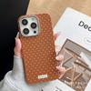 Simple polka dot for iPhone15promax mobile phone case Apple 16 leather pattern 14/13/12 protective case 17