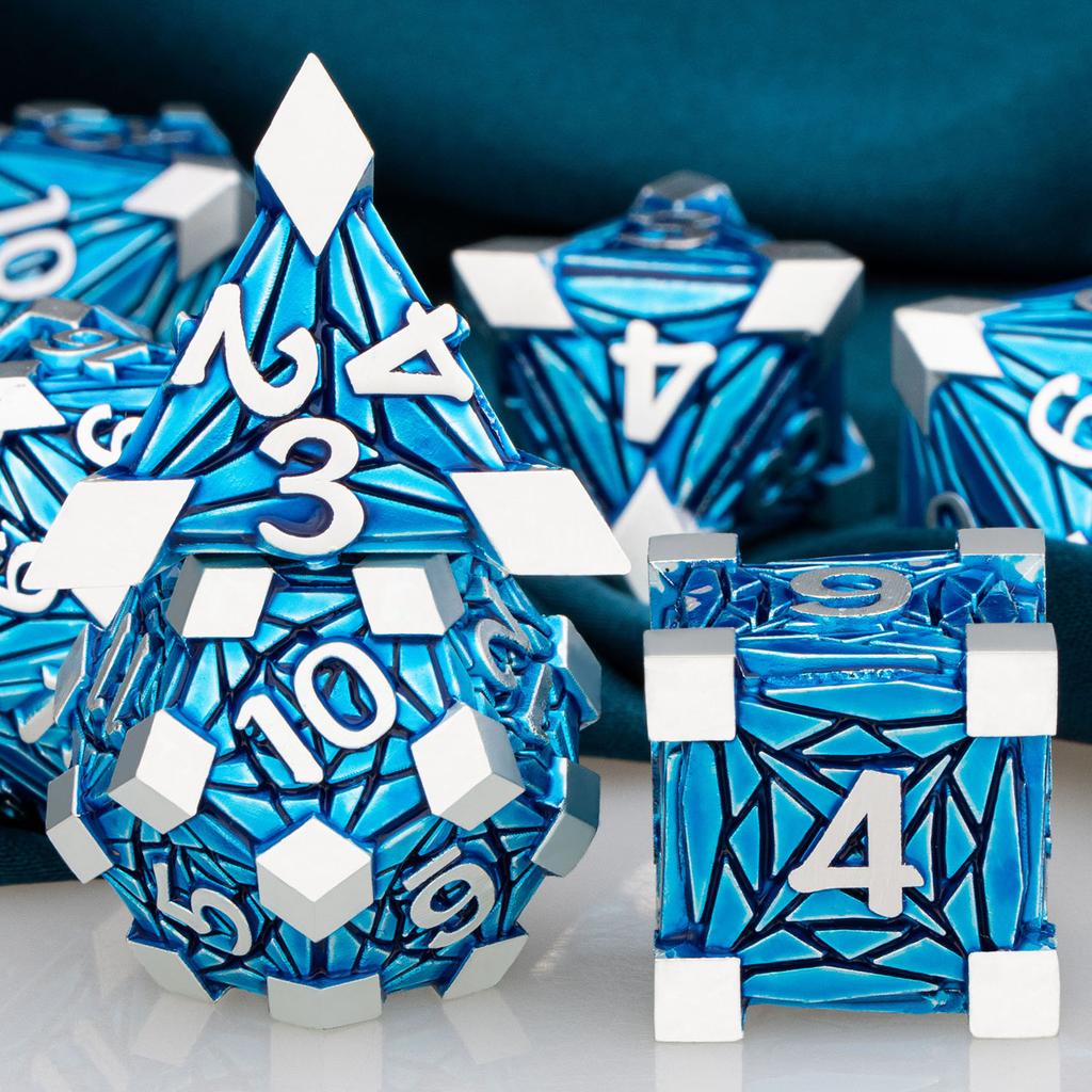 Dnd Metal Dice Set Dungeon And Dragon Rpg Dice Polyhedral D&D Dice For Rpg D+D Rolling Game Dice D And D Dice D20 D12 D10 D8 D6