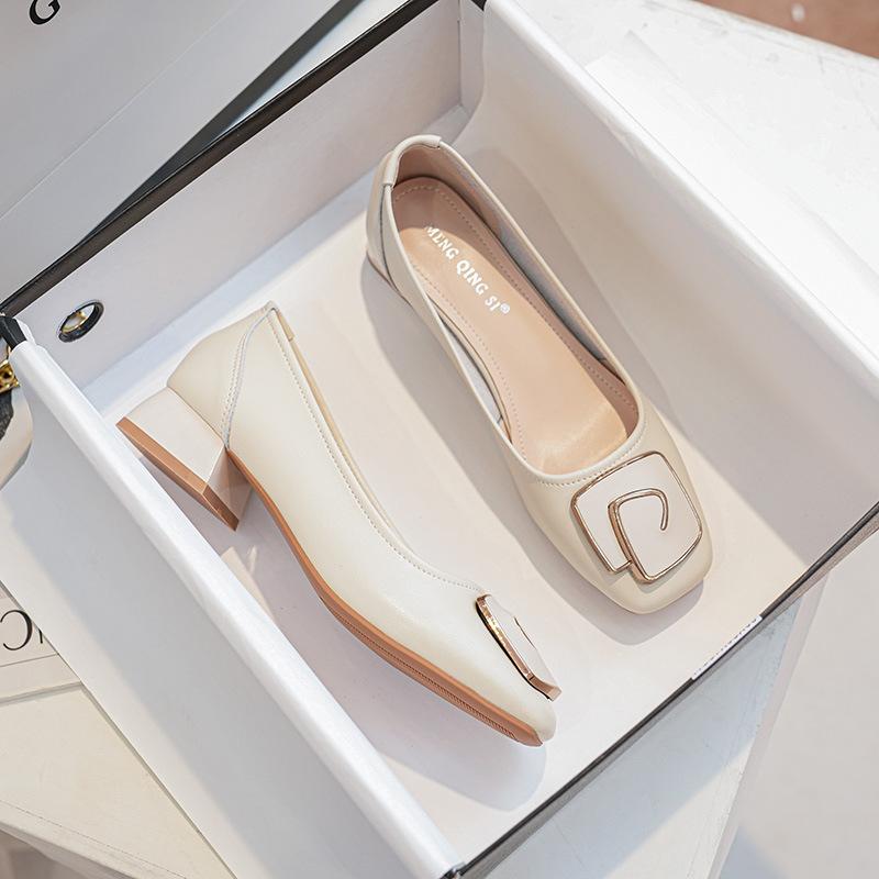 

Женские туфли из мягкой кожи, весенние, с квадратной пряжкой, на толстом каблуке, на среднем каблуке, из мягкой кожи, с квадратным носком, туфли для бабушки, обувь на мягкой подошве 43 абрикосовый