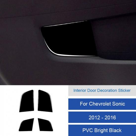 4x For Chevrolet Sonic 2012-2016 Carbon Fiber Interior Door Panel Cover Sticker