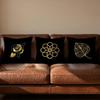 Golden Leaf Pattern Cushion Cover Soft Reversible  Durable Pillow Cover  MultiScene Use for Home  Car Daily Comfort
