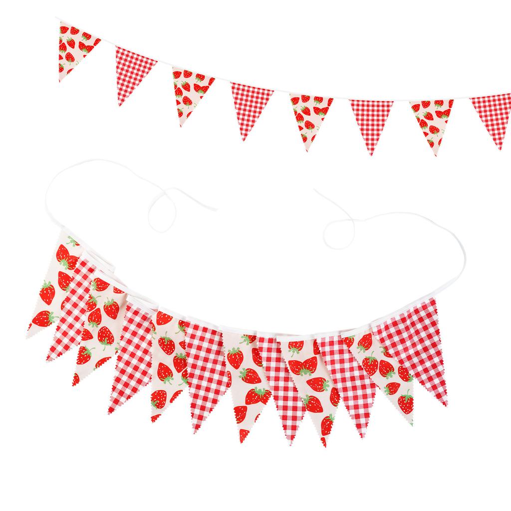 12Pcs 3.2M Long Wedding Banner Fabric Pennant Flags Wedding Hanging Decorations For Holiday Party Indoor and Outdoor
