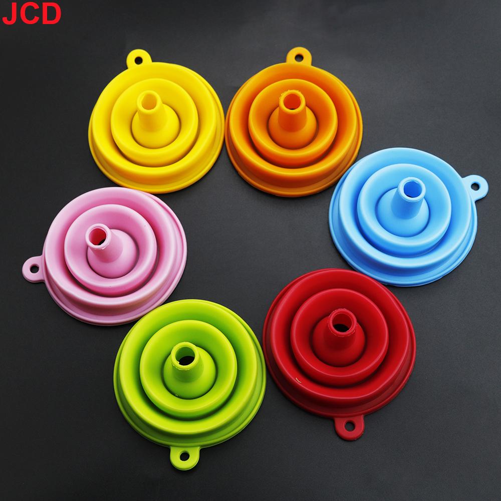 JCD 1pcs Silicone Collapsible Foldable Funnel Household Kitchen Cooking Tools Portable Wine Mini Portable Oil Pot Funnel