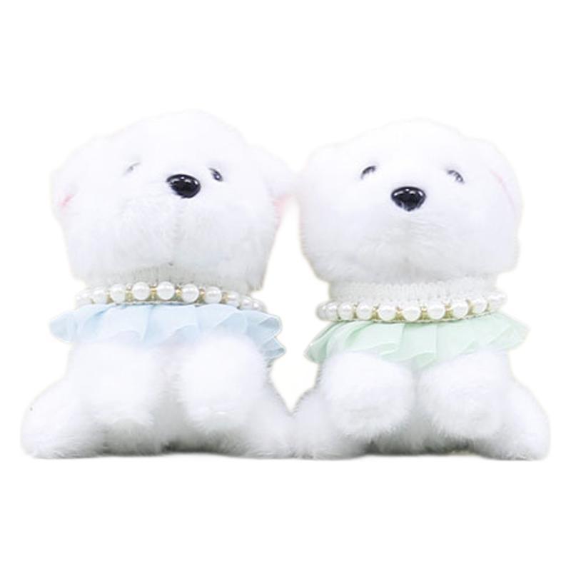 Charming Plush Dog Doll Keyring Super Soft Fabric Keychain Adorable Pet Accessory