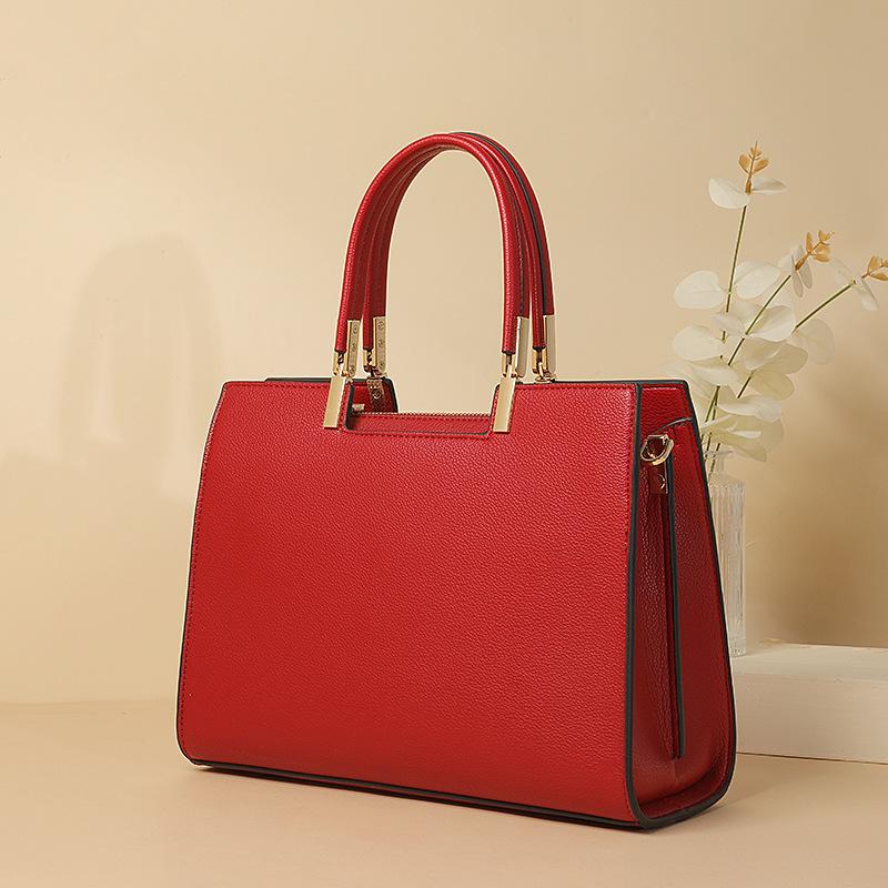Red Handbag Wedding Bride Bag Female 2024 New Large Capacity Atmosphere Middle-aged Mom Bag Birthday Gift