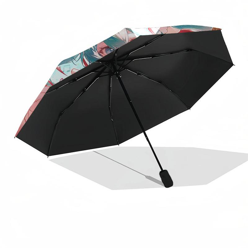 1pc Outdoor Umbrella with Anime Character Design - Automatic Opening/Closing, Portable 3-Fold Design, 8-Bone Iron Frame - Perfect for Fans, Trave