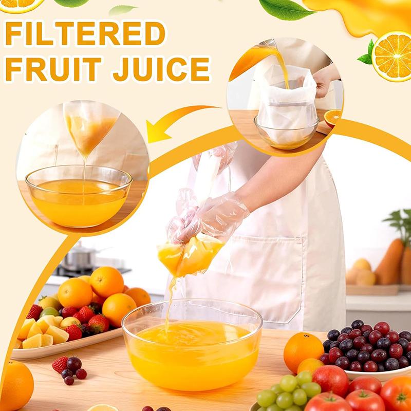 4/6Pcs Reusable Straining Bag Set 20*30cm Cheese Cloth Cheesecloth Bags for Straining Fine Mesh Straining Bag Drawstring Bags