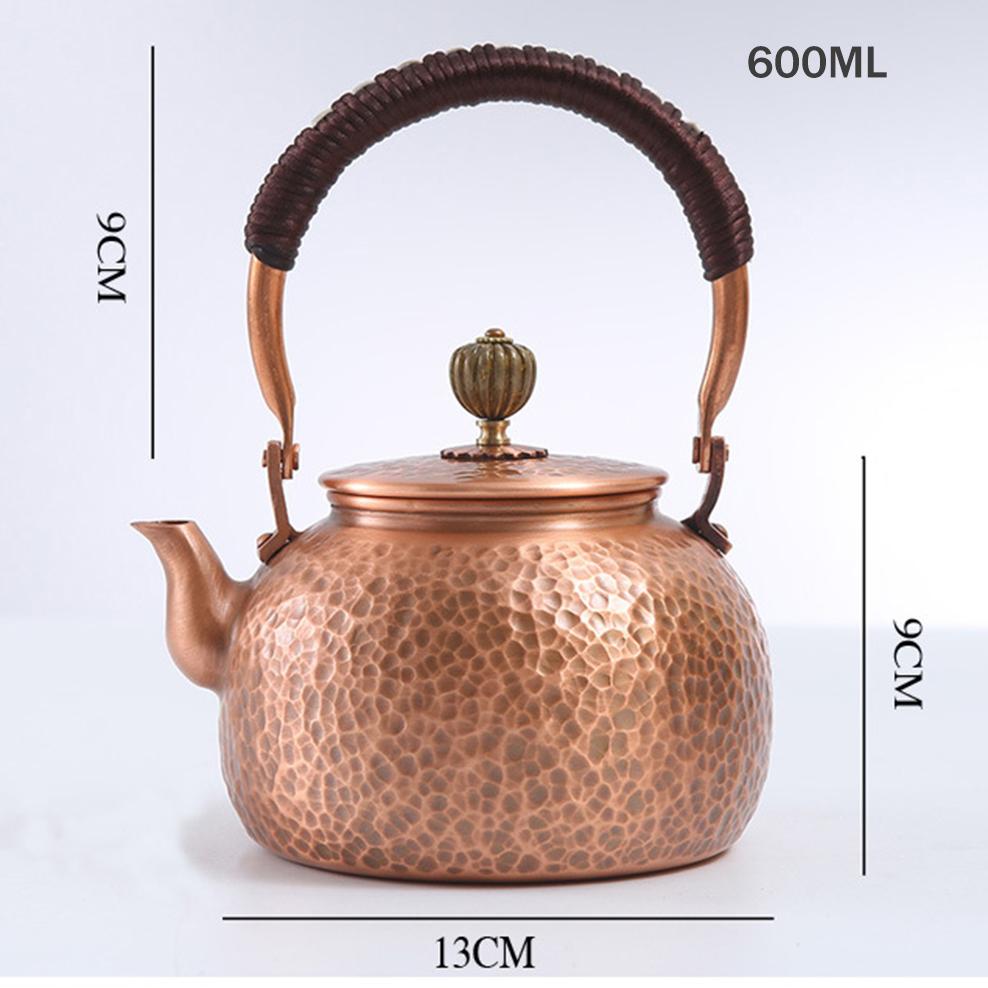 

600ml, Handmade purple copper tea kettle, Boiling water teapot, Chinese health copper tea pot, Tea ceremony Kung Fu tea set 600ml