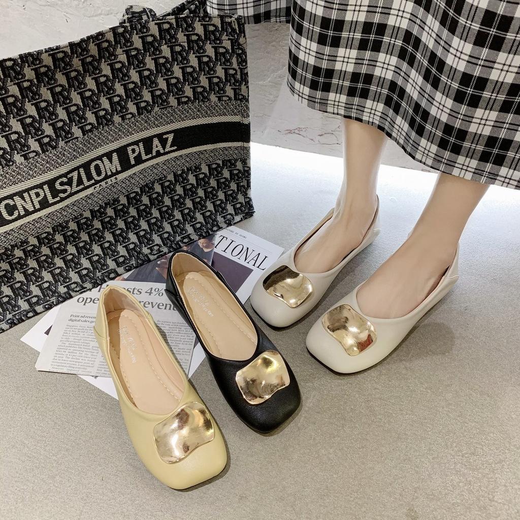 22 Spring and Summer Temperament Rhinestone Decorative Flat Casual Shoes Trendy Shallow Single Shoes Comfortable Mother Shoes