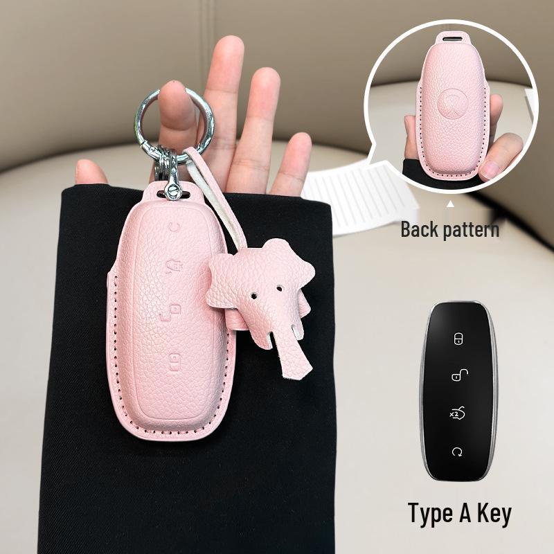 French Style Leather Key Case for BYD D9/N7/N8 - Full Coverage Remote Control Protective Shell