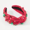 Wide Edge Christmas Hairband Hair Jewelry Crystal Beads Hair Band  Halloween