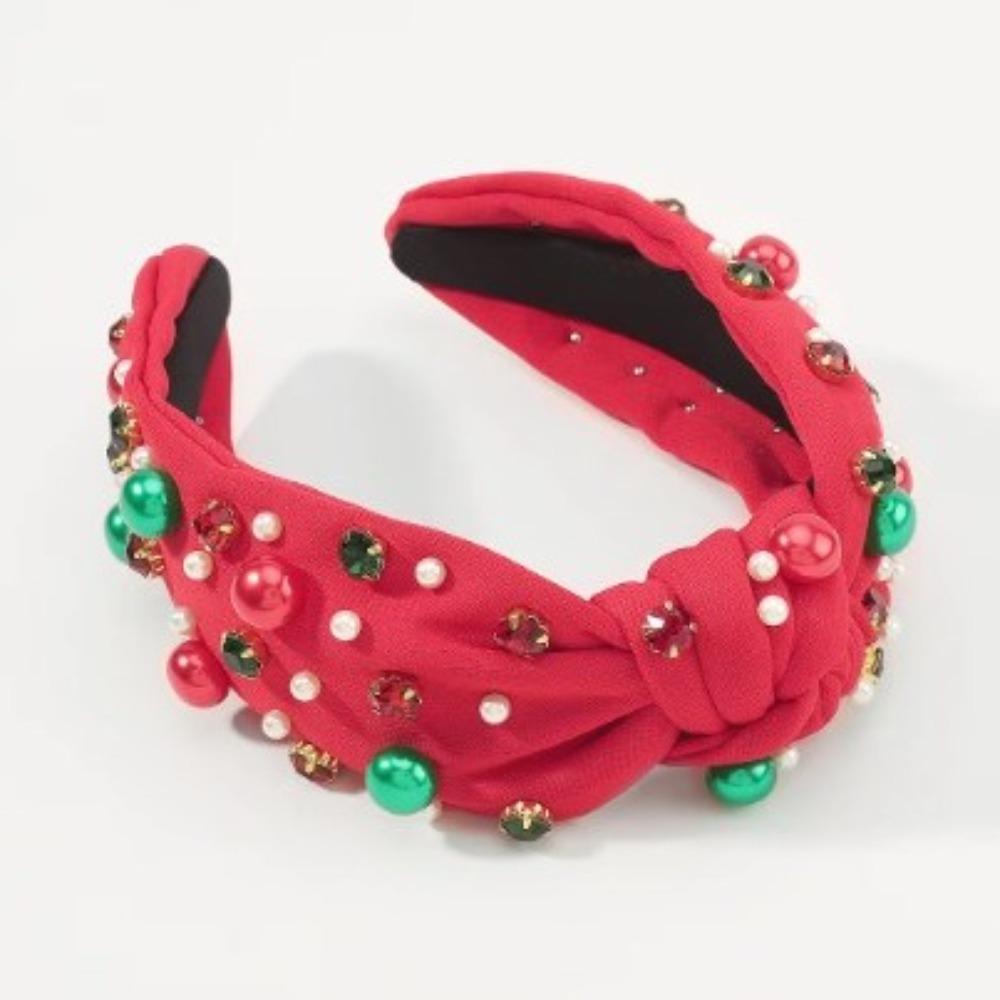 Wide Edge Christmas Hairband Hair Jewelry Crystal Beads Hair Band Halloween
