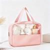 3-Piece Makeup Bag Set Large Capacity Waterproof PU Travel Organizer Transparent Design