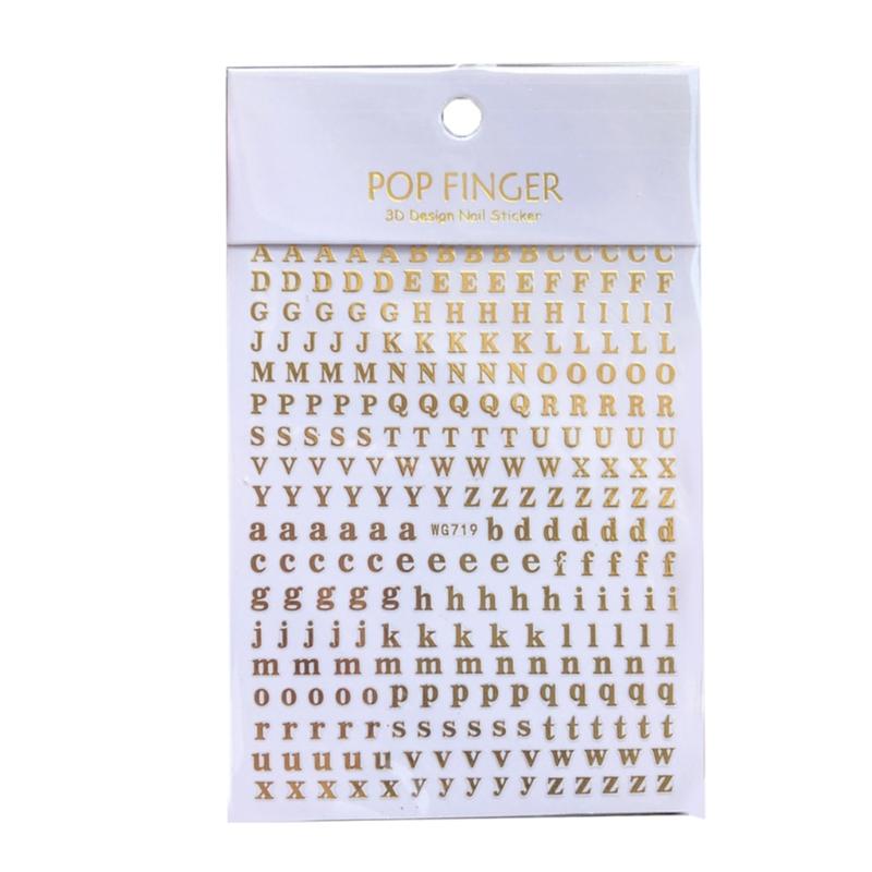 

1PCS New English Alphabet Nail Art Stickers Multi-Color Reflective Letters Numbers Filling Epoxy Resin Mold Decorative Stickers золотой