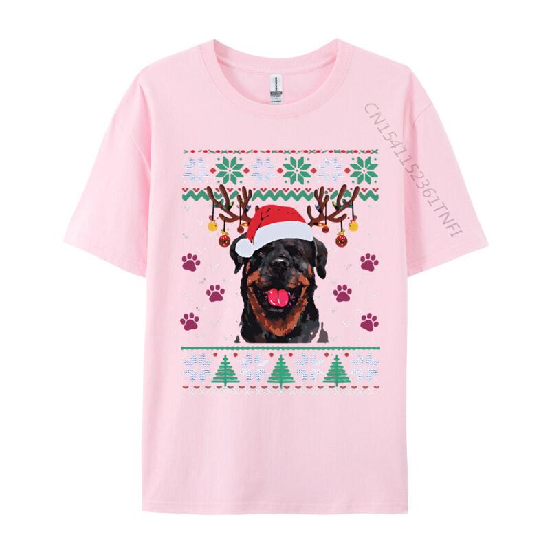 Rottweiler Christmas Santa Reindeer T Shirt Men New Fashion Tee Shirts Mens Casual TShirts Luxury Designer
