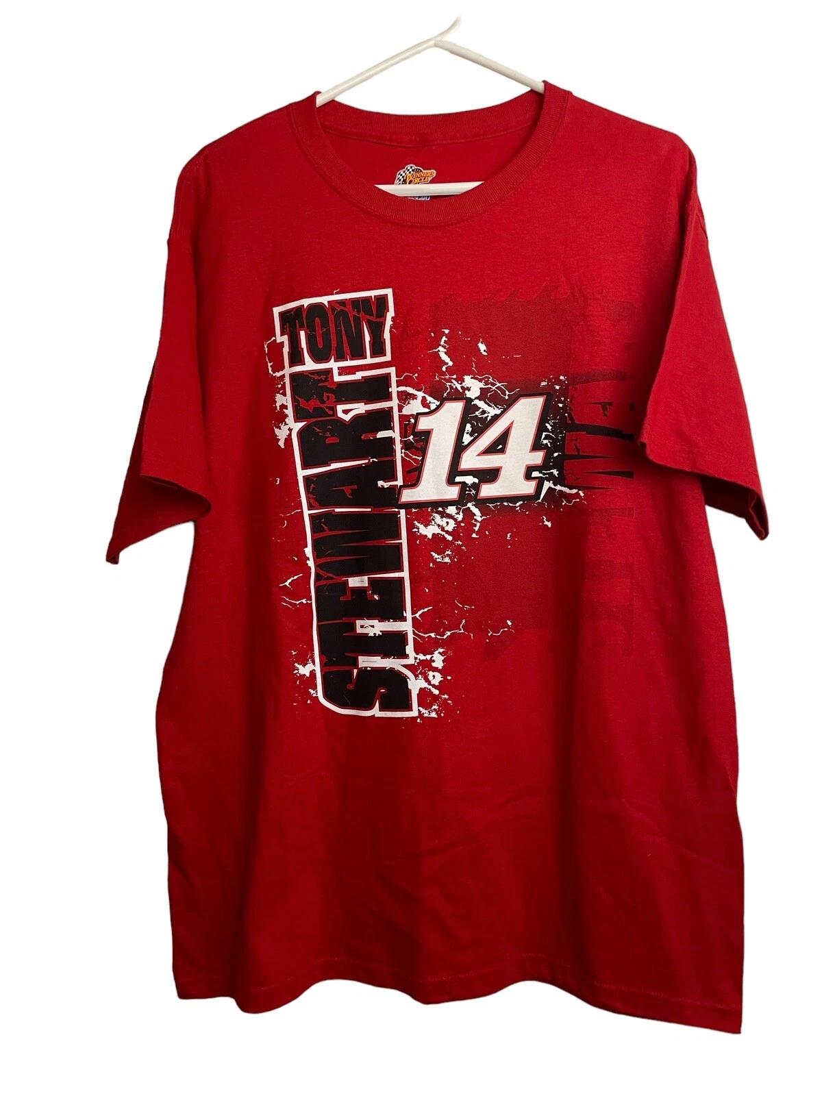 Tony Stewart NASCAR Racing Red T-Shirt Men’s Large 2009 Sprint Cup Series 4XL