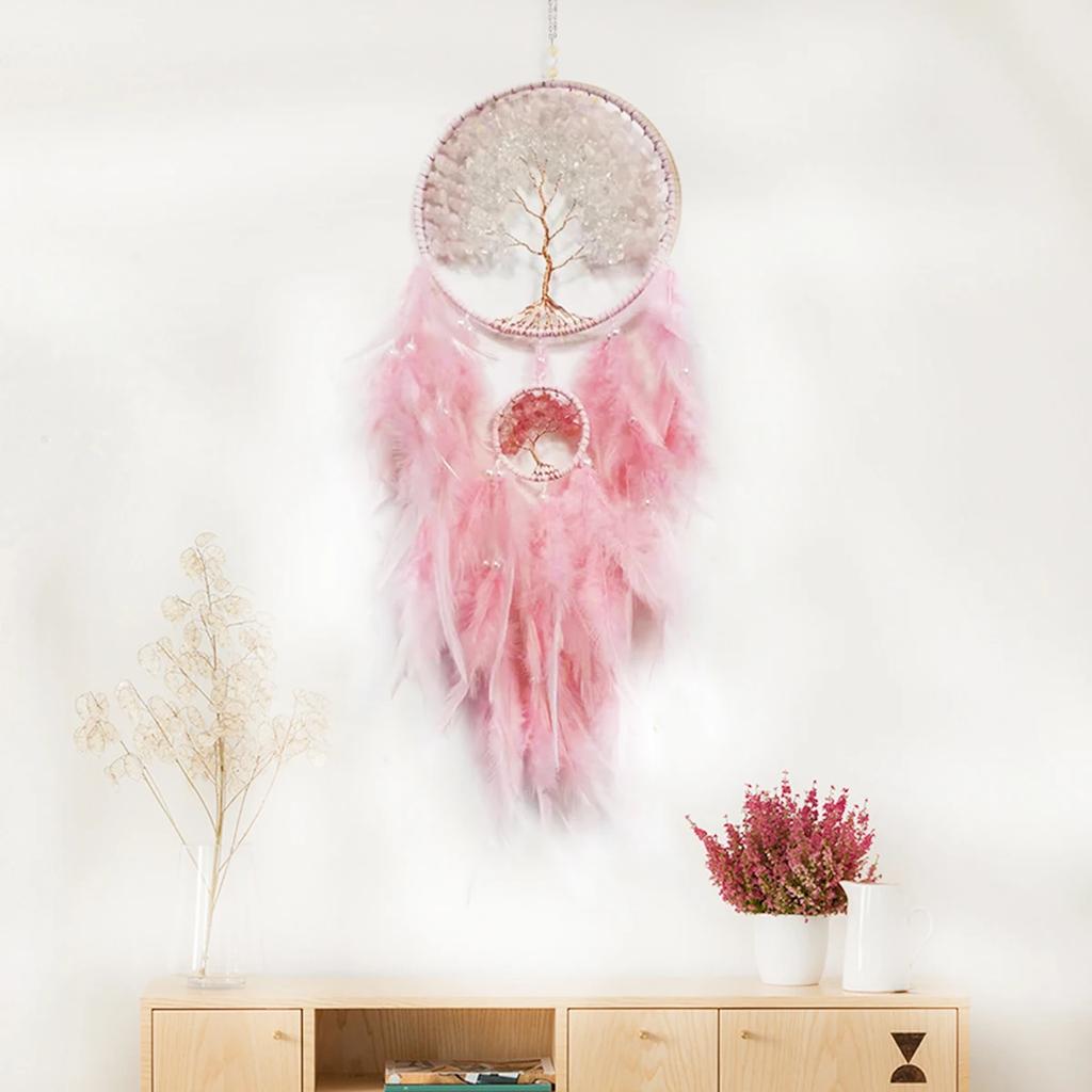 Wall Hanging Dream Catchers Gem Crystal Tree Of Life Dream Catcher Home Decoration Room Wind Chimes Ornaments Dream Catchers