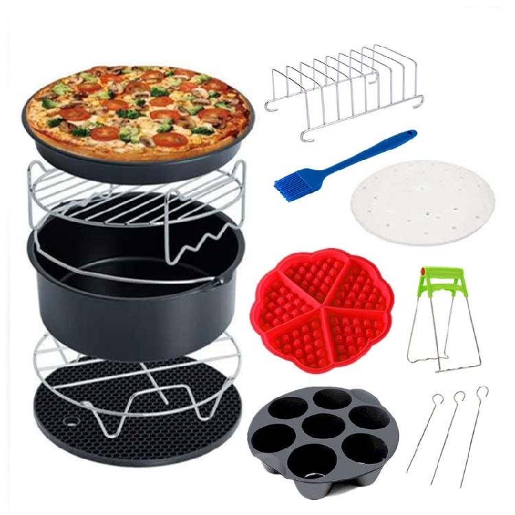 

12PCS Air Fryer Tools with Stainless Steel Double Grill Skewers Set 1