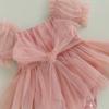 0-24M Princess Baby Girl Romper Nyfødt Spedbarn Småbarn Tyll Jumpsuit + Pannebånd Prinsesse Bursdag Puff Erme antrekk