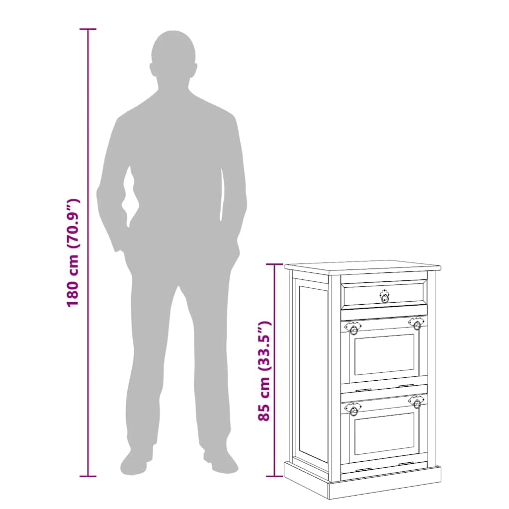 Shoe Cabinet with 4 Compartments and Drawer Reclaimed Wood Solid