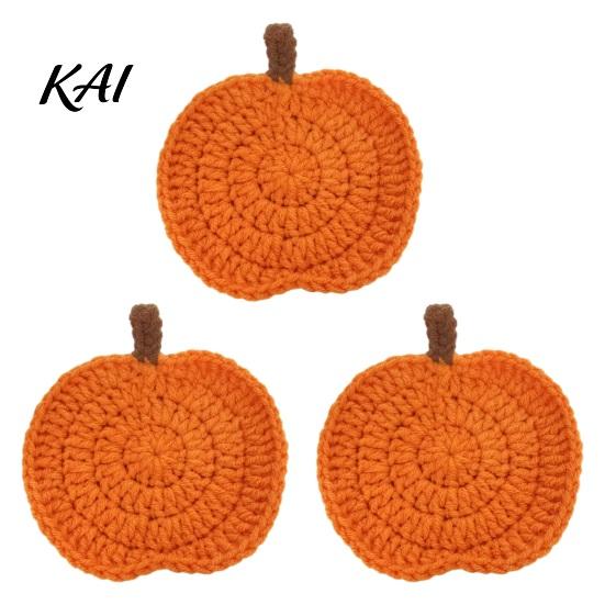 Cojín de Calabaza Tejido a Crochet Posavasos Hechos a Mano, Manteles Individuales de Poliéster Suave para Café, Regalo para Inauguración de Casa Temática de Otoño Accesorios de Comedor Estilo Casa de Campo Mesa de Cocina