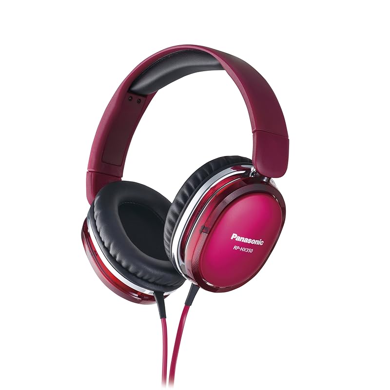 

panasonic stereo headphones red RP-HX350-R