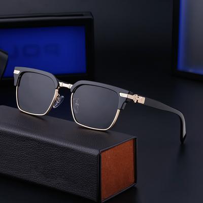Ochelari de Soare Noi Retro Polarizați cu Suport pentru Sprâncene Ochelari de Soare Pătrați pentru Bărbați Ochelari de Soare pentru Bărbați