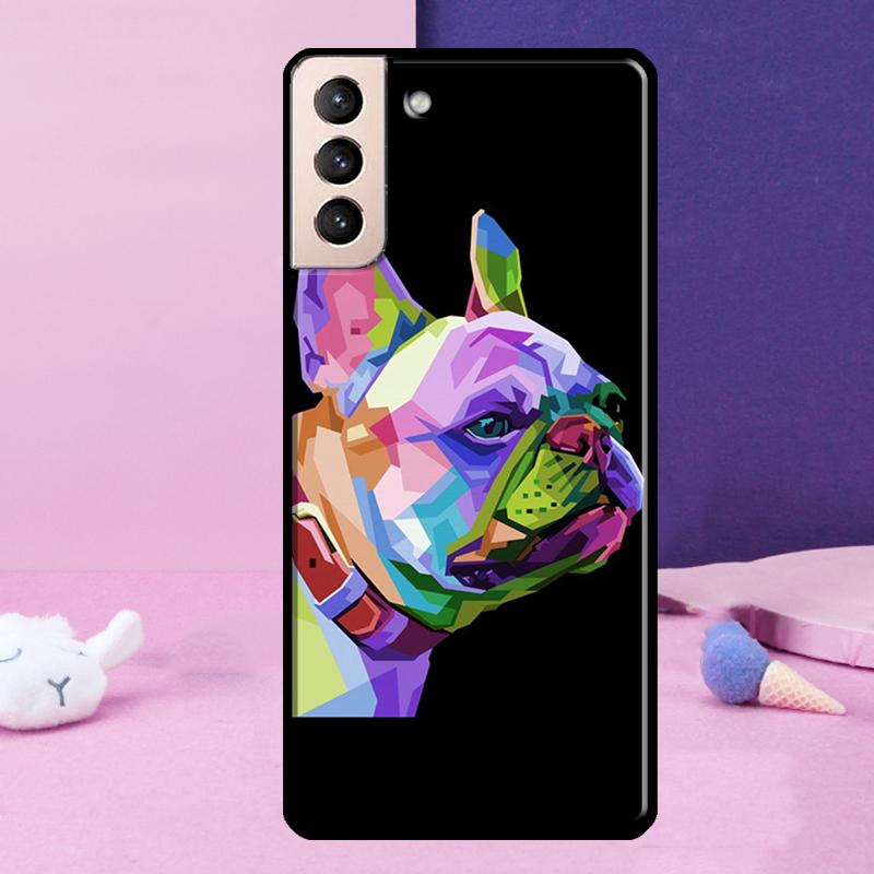 Cute French Bulldog Phone Case For Samsung Galaxy S25 Ultra S23 S20 S21 S22 S24 FE S9 S10 Plus S24 Ultra Cover