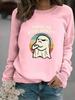 Women's Autumn/Winter Long-Sleeve Cartoon Ghost Pullover Hoodie