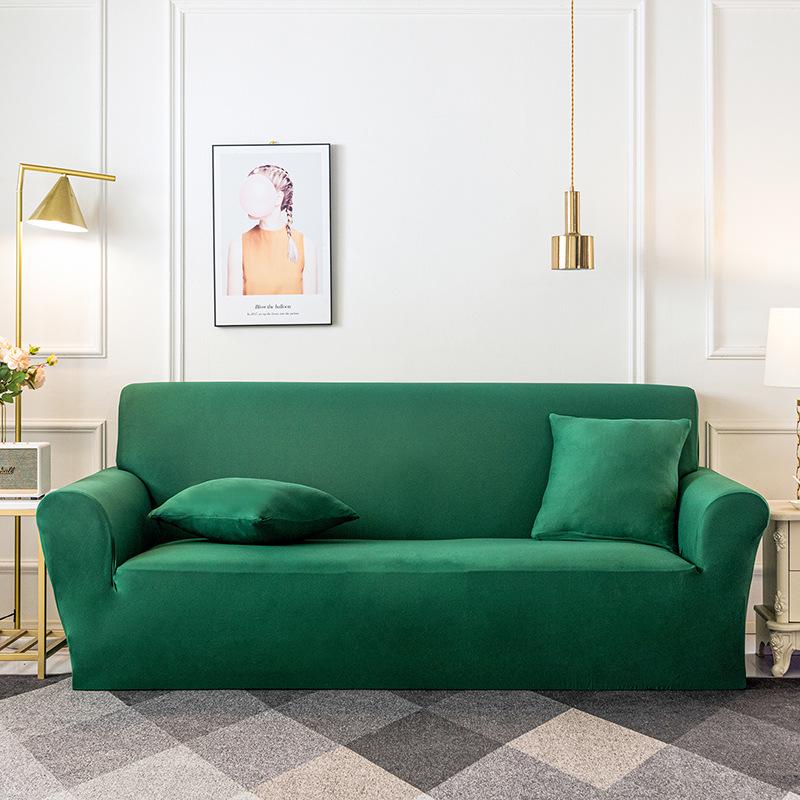 Nordic Knitted Stretch Sofa Slipcover - Solid Color, Anti-Slip, Full Wrap