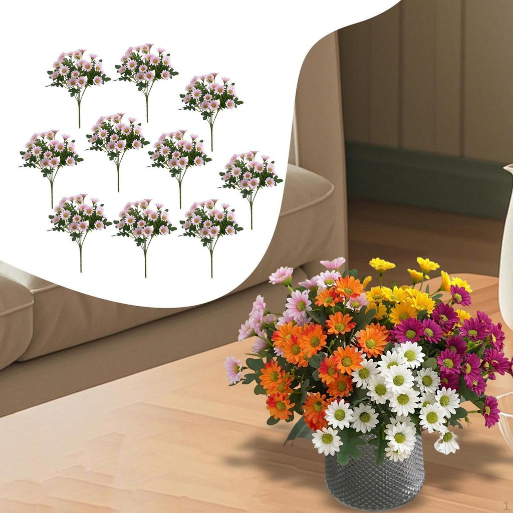 10 Bundles Flower Artificial Flowers Centerpiece Decorative Fake Plants Faux for Garden Party