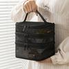 3-Layer Large Capacity Mesh Cosmetic Bags Travel Storage Bags for Toiletries Cosmetics Foldable Makeup Bag