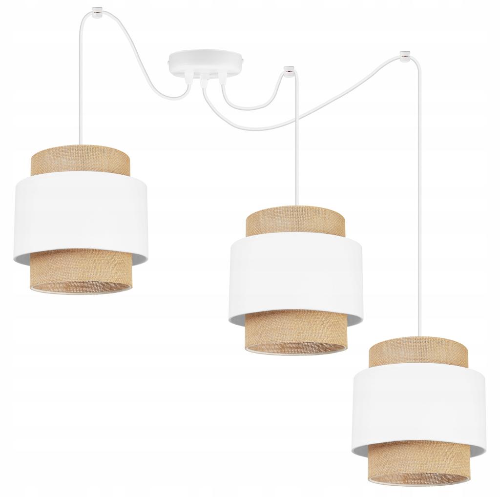 Hanging Lamp, Ceiling Chandelier, Lampshade, Boho Juta