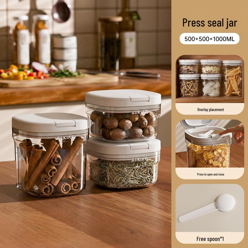 Moisture-Proof Insect-Proof Food-Grade Storage Jar for Grains, Cereals, and Sugar