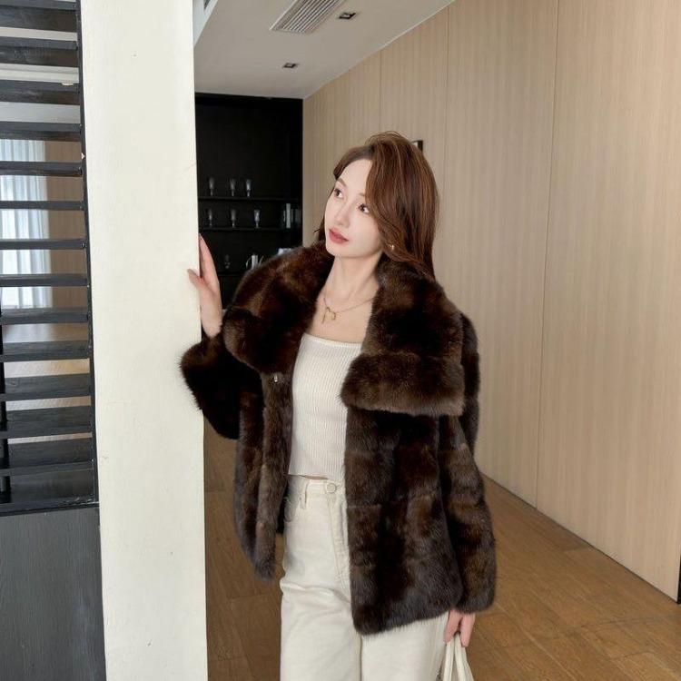 Fashion Young Slim Fit Jacket Autumn Winter Thickened Imitation Sable Eco Friendly Mao Mao Outerwear