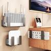 Wandmontage Router Steckdosenleiste Halter Kohlenstoffstahl Multifunktional Wifi Platzierungsregal Platzsparend Bohrlos Wandmontagehalterung