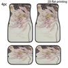 4pcs Car Floor Mats, Elegant For Lotus Watercolor Design Universal Fit Polyester Material All-Season Use Easy To Clean Washable