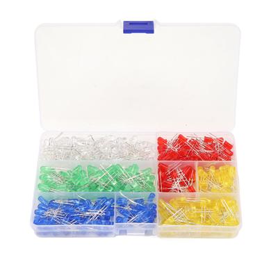 500 Pezzi LED Diodo Elettroluminescente 5mm Colore Variato Componenti Elettronici per Indicatore di Segnale Fai da Te
