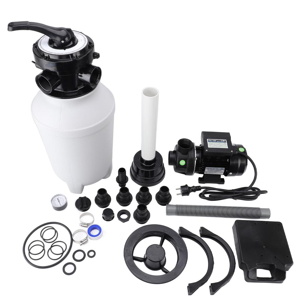 Sand Filter Pump System for Above Ground Pools 10 Inch Sand Tank 0.25HP 250W Pool Pump IPX5