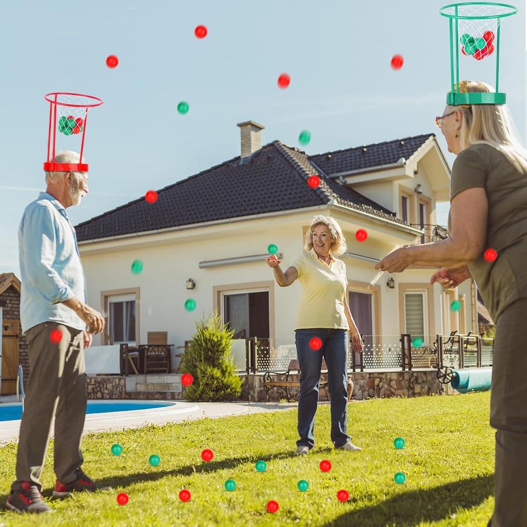 Zestaw 2 obręczy na głowę do gry w koszykówkę, kosz, siatka, opaska na głowę, żart, prezenty świąteczne dla dzieci i dorosłych, święta Bożego Narodzenia, urodziny, karnawał