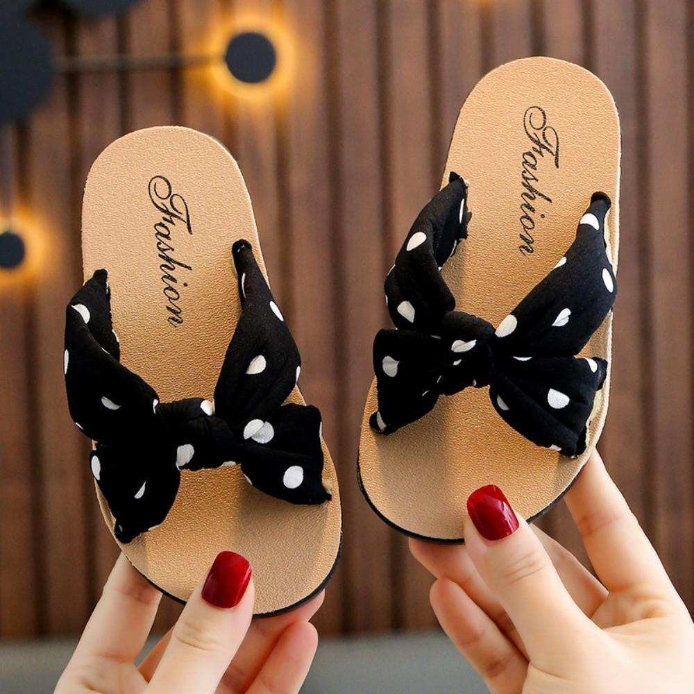 Cute Open Toe Toddler Bow Sandals Soft Sole Non-Slip Beach Sandals Floral Pattern Summer Girls Sandals for Indoor Outdoor