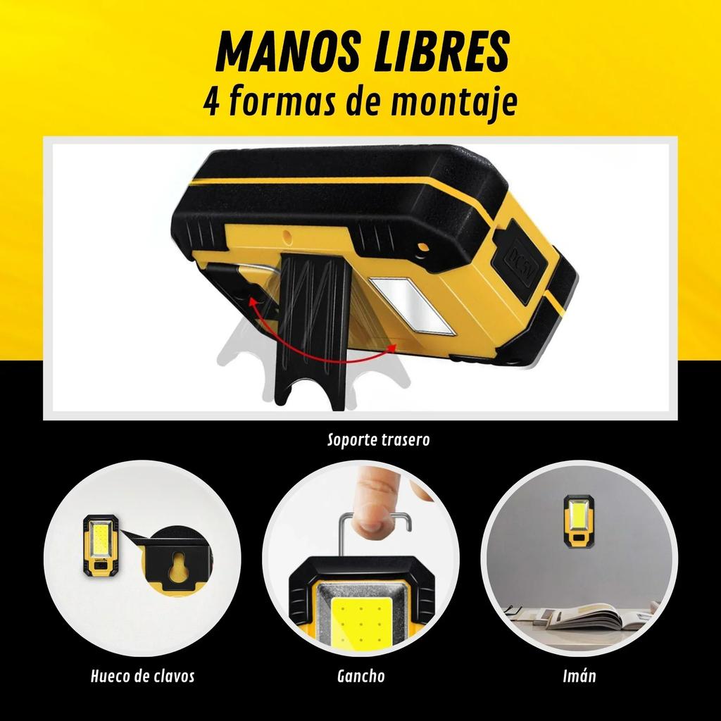 30W Super Bright COB Flashlight 4000mAh Rechargeable Work Light Portable Magnetic Power Bank Emergency Camping Outdoor Lamp