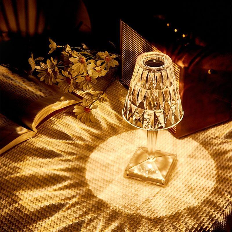 Luminária de mesa com diamante rgb, usb, sensor de toque, decoração acrílica, para quarto, bar, iluminação de cristal, presente, luz noturna led