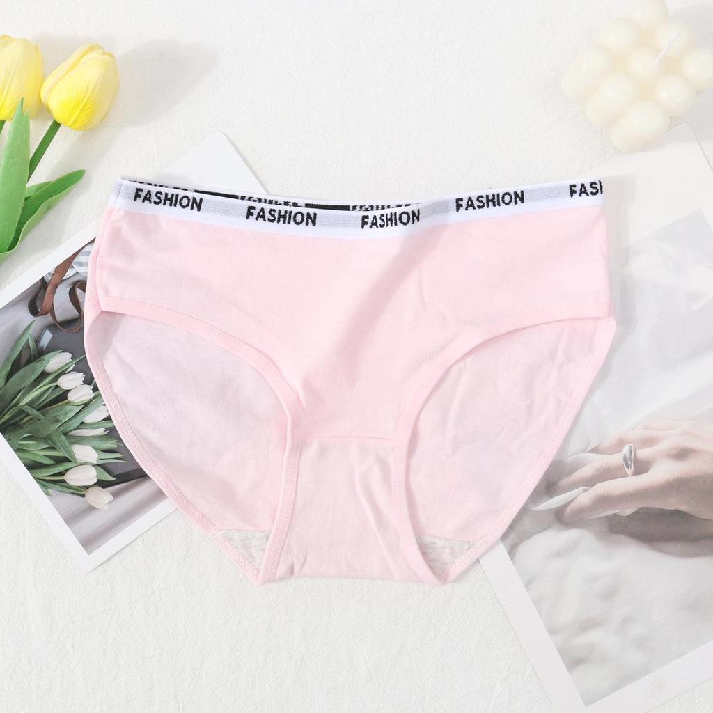 Women's Pure Cotton Mid-Waist Candy Color Briefs