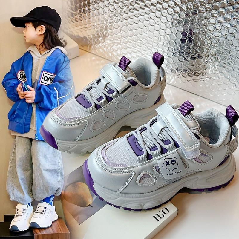 

New Spring Running Children s Comfortable Soft Sole Versatile Breathable Boys and Girls Fashion Sports Shoes 26 фіолетовий