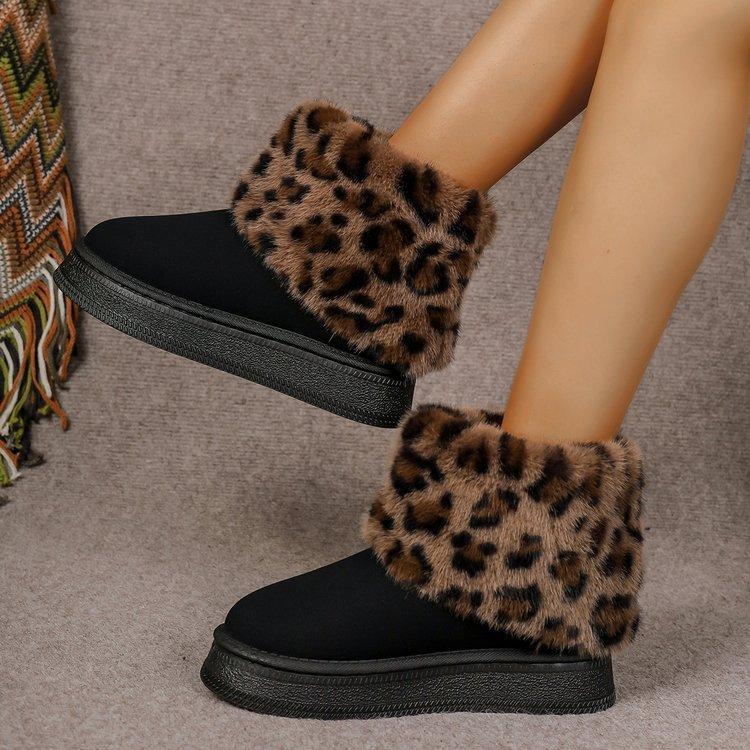 Winter Chunky Platform Ankle Boots for Women Warm Snow Boots Non-Slip Faux Fur Lined Short Booties Shoes Women's Comfort Faux Suede Walking Mini Boots