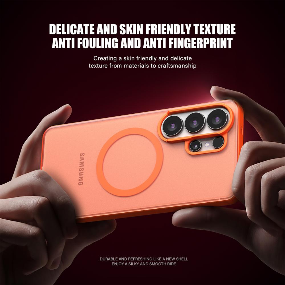 For Samsung Galaxy S26 Ultra S26 Plus For Magsafe Matte Translucent Phone Case Magnetic Wireless Charging Shockproof Clear Cover