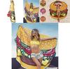 Hamburgers Donuts Pizza Design Beach Towel For Kids And Adults With Polyester Fabric For Pool And Beach Use